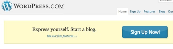 Wordpress blog signup